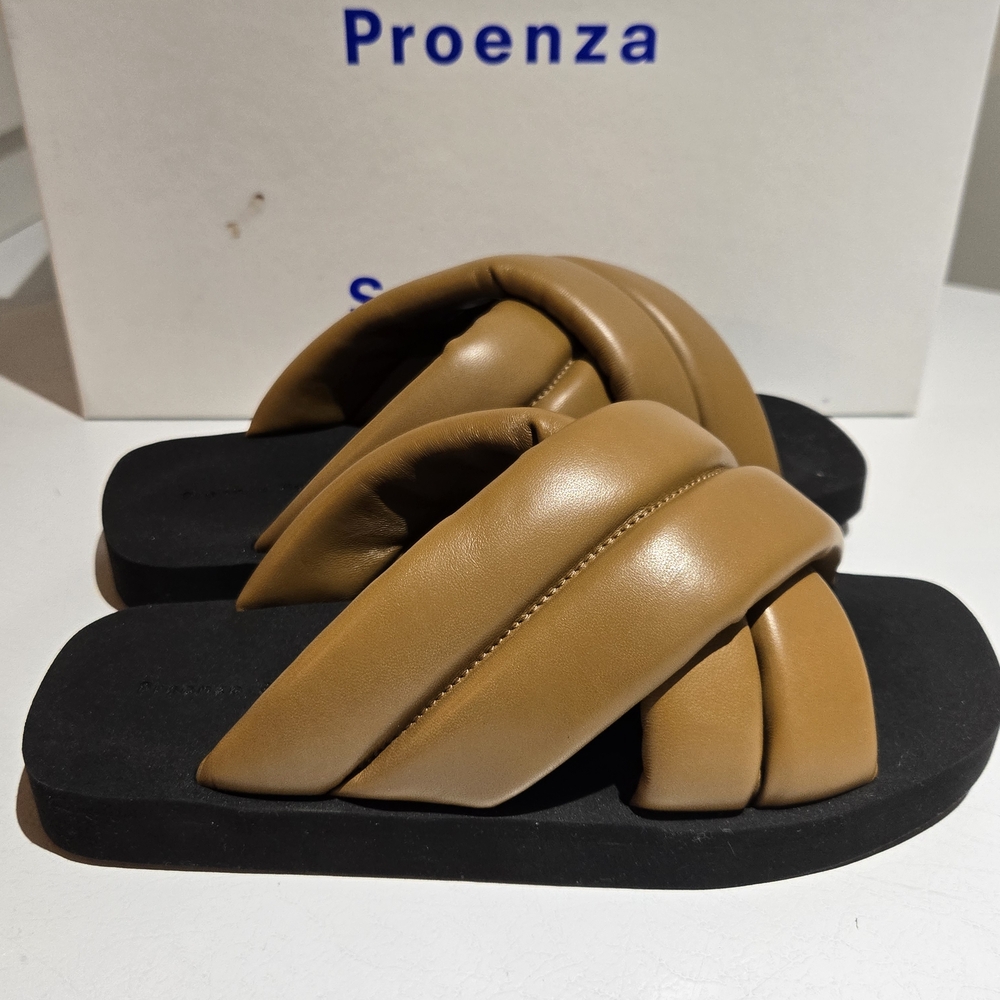Proenza Schouler Camel Leather Sandals